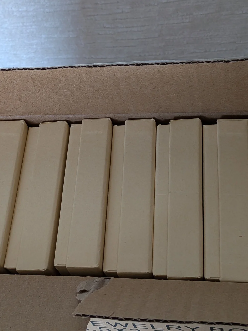 Tan Jewelry Gift Boxes With Polyfil - Case Of 20 3.5